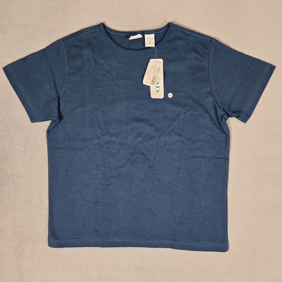 Izod Tops - Vintage IZOD T-Shirt Womens Medium Blue Short Sleeve Blank Tee 90's‎ NWT